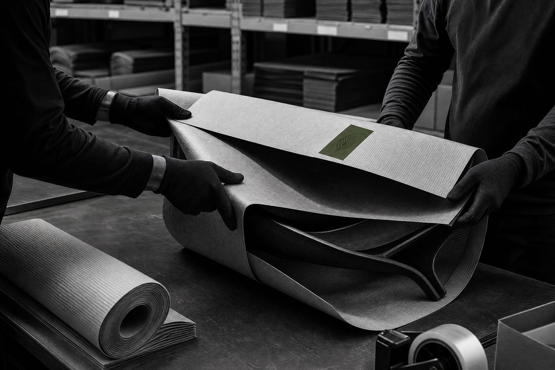 Sorgfältig materialbewusst verpacktes Möbelstück